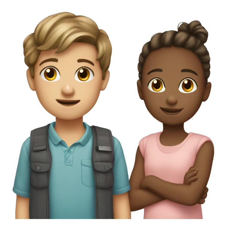 Siblings 1 boy 2 girls sticker