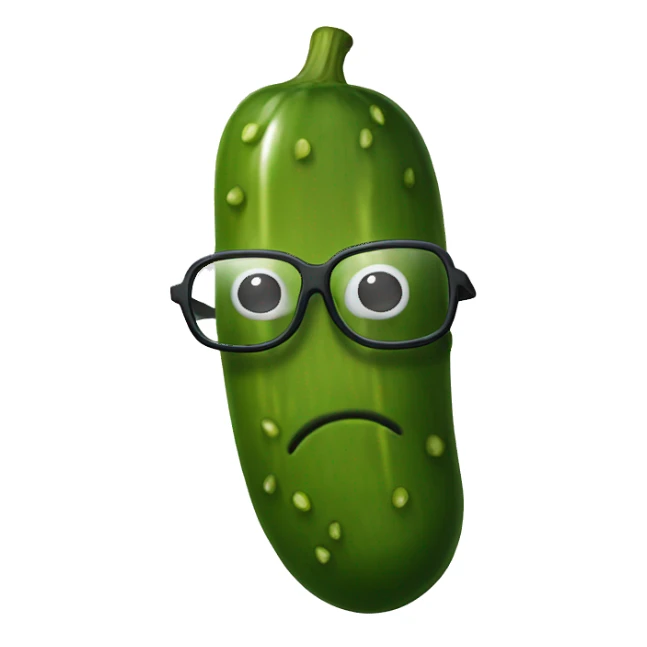 Pickle with glasses sticker