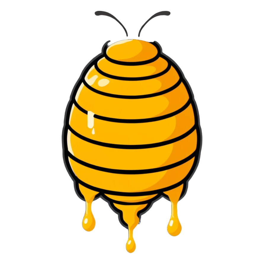 beehive with honey dripping sticker
