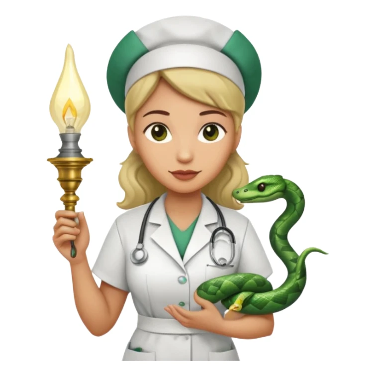 Enfermagem uma lamparina com uma cobra em volta  sticker