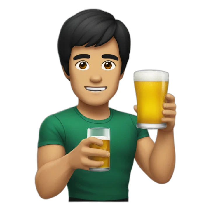 Bruce Lee drink beer sticker