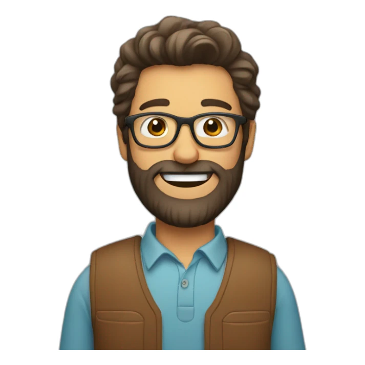 happy bearded man with glasses sticker