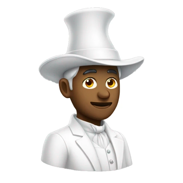 a men wearing white magicien hat side look sticker