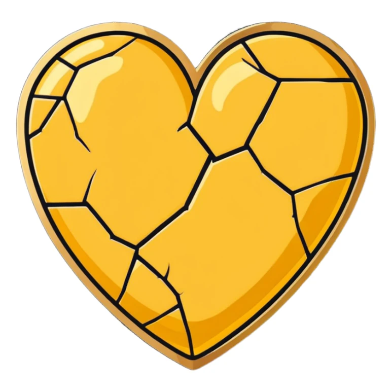 kintsugi heart cartoon sticker sticker