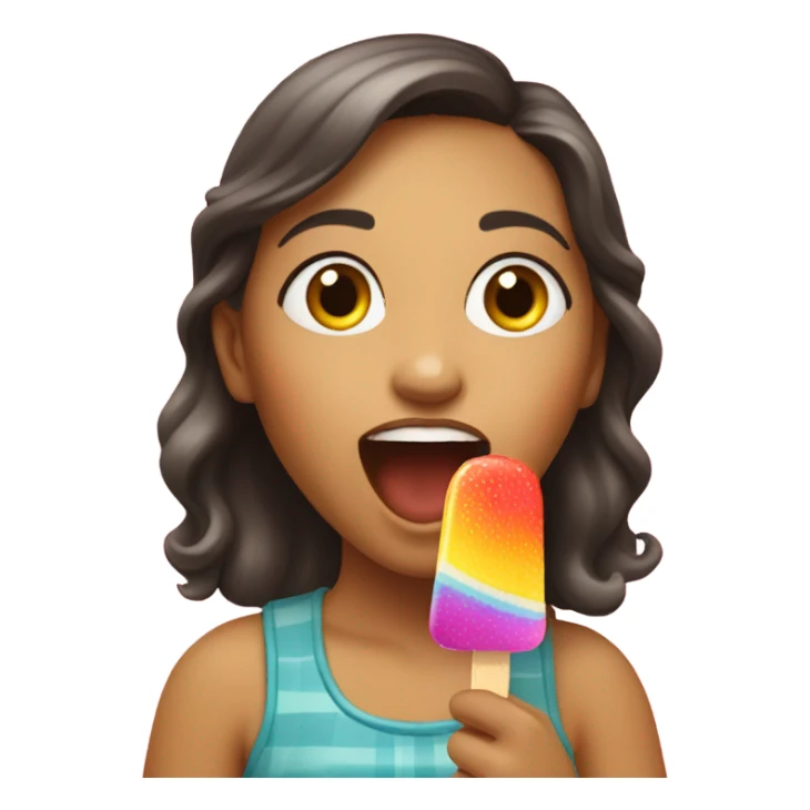 Girl eating popsicle  sticker