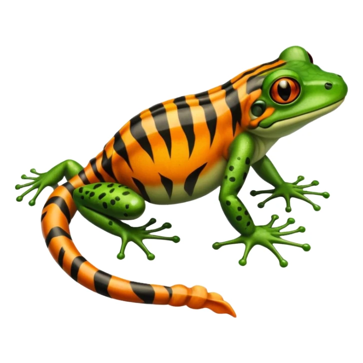 Frog with tiger body and scorpion tail sticker