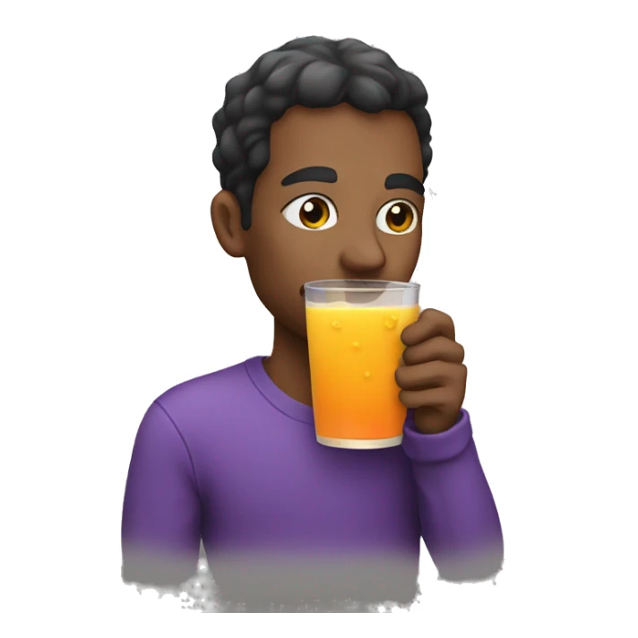 a person drinking juice sticker