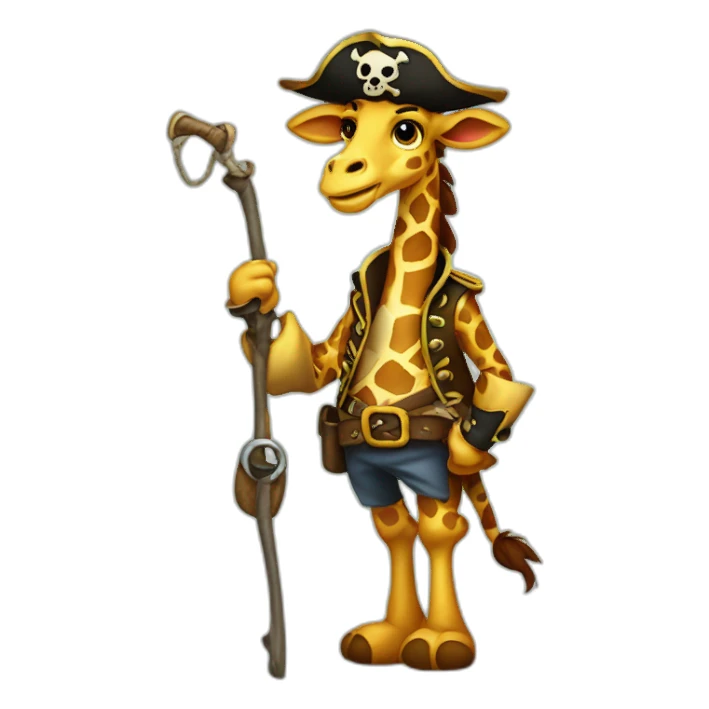 One legged pirate giraffe sticker