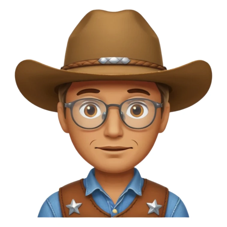 cow boy with eye glass sticker
