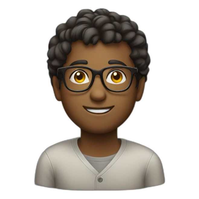 nerd with glasses, few hari sticker