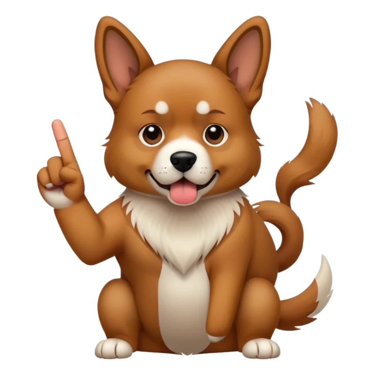 Dog sticking up middle finger sticker