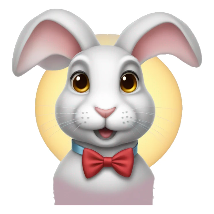 rabbit wearing bow tie sticker