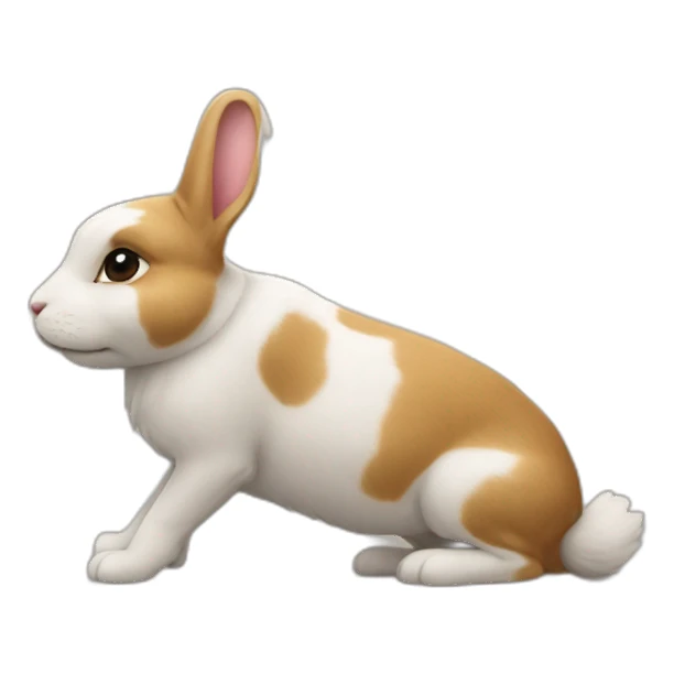 Lapin sur un chien sticker