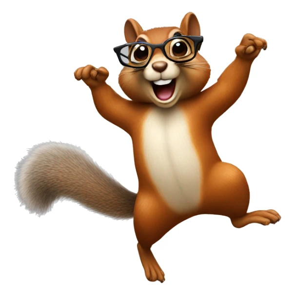 Squirrel dancing with glasses  sticker