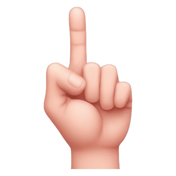 A hand holding up a pinky finger sticker