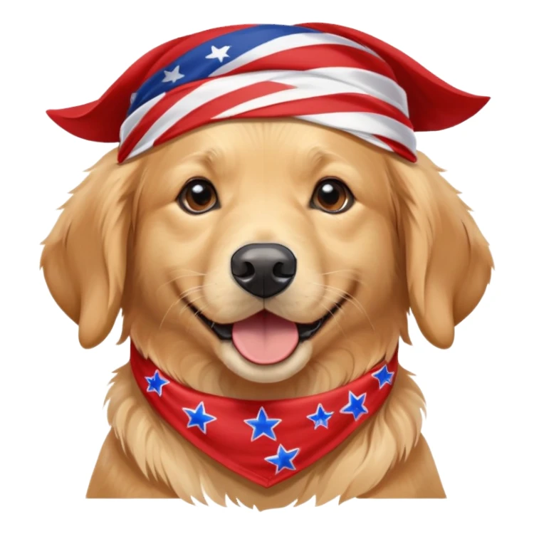 Patriotic golden retriever  sticker