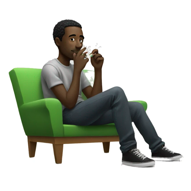Black man chilling smoking weed sticker