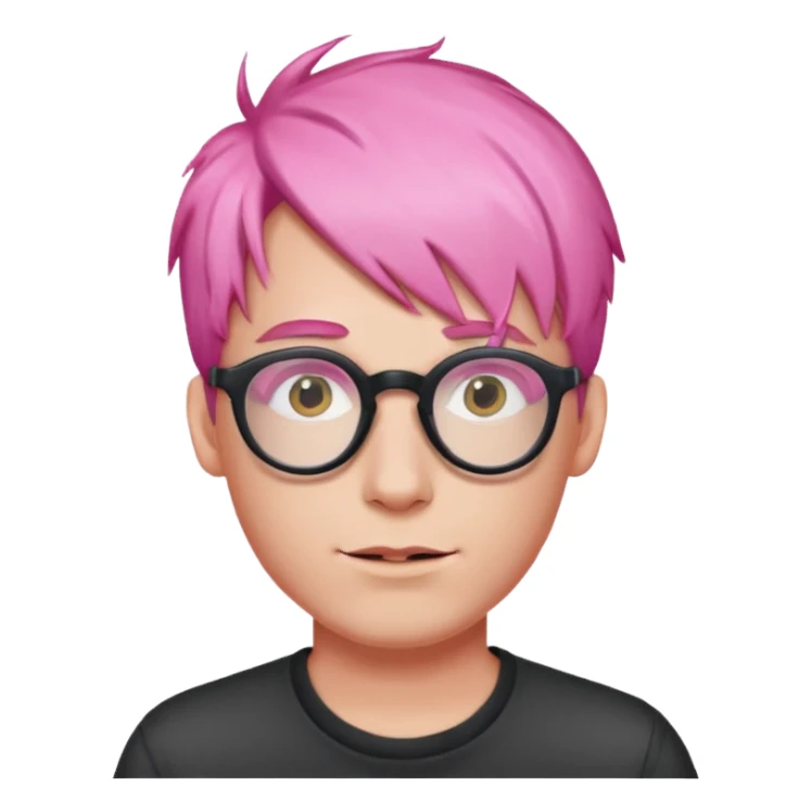 pink haired guy with cool spectacles sticker
