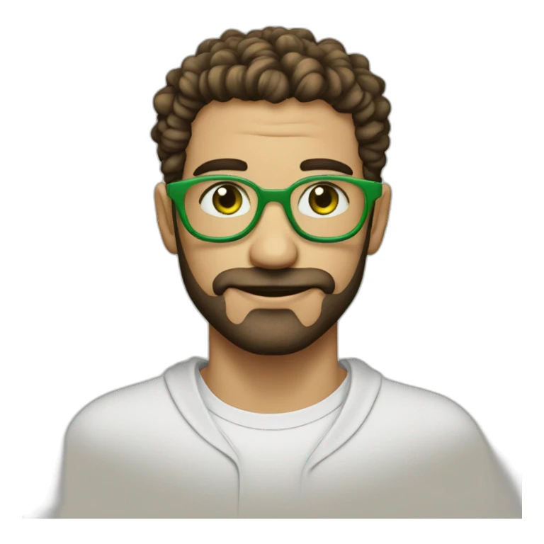 HOMBRE LENTES CABELLO RIZADO OJOS VERDES sticker