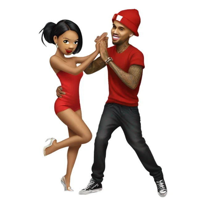 Hyper Realistic Chris Brown dancing with Karruche Tran sticker