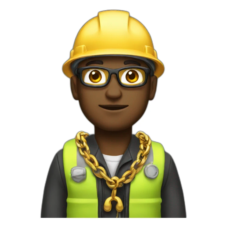 engineer swagged up with gold chain sticker
