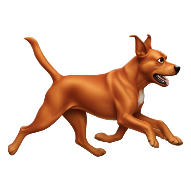 realistic solid red dog with pointed ears running sticker