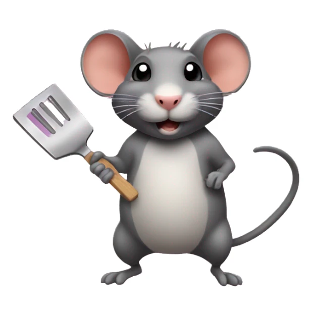 Dumbbell rat with cooking spatula sticker