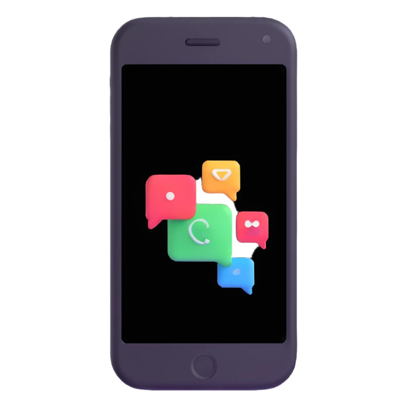 smartphone with call and text notifications sticker