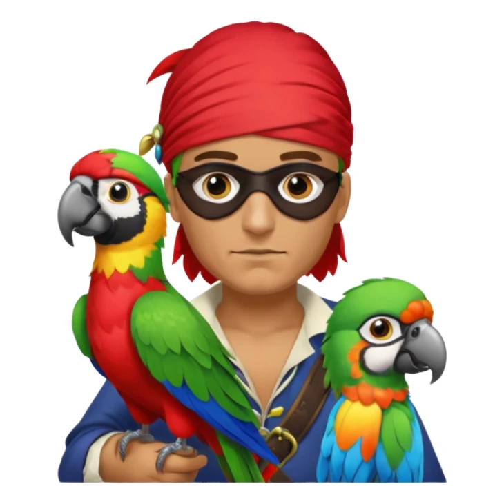 pirate and parrot sticker
