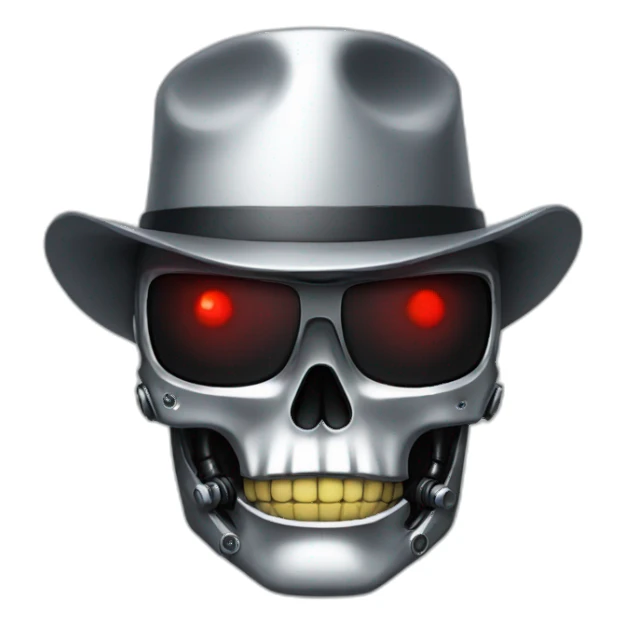 terminator wearing a party hat sticker