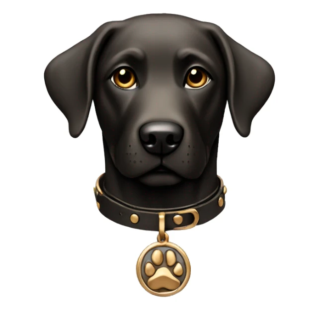 Labrador noir bronze collar sticker