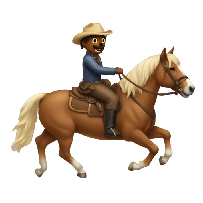 Dog riding a horse sticker