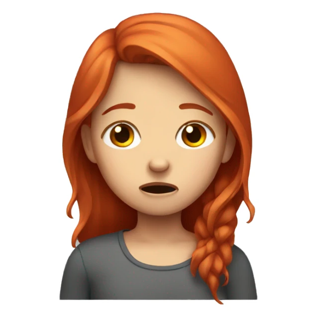 Red-haired crying girl sticker