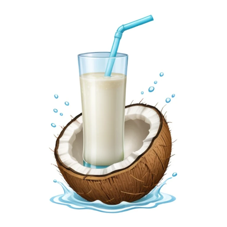 Coconut juice in a bottle sticker