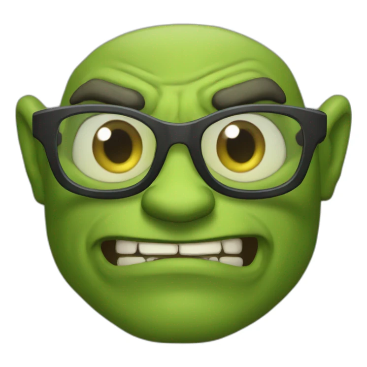 crazy-green-orc-with-glasses sticker