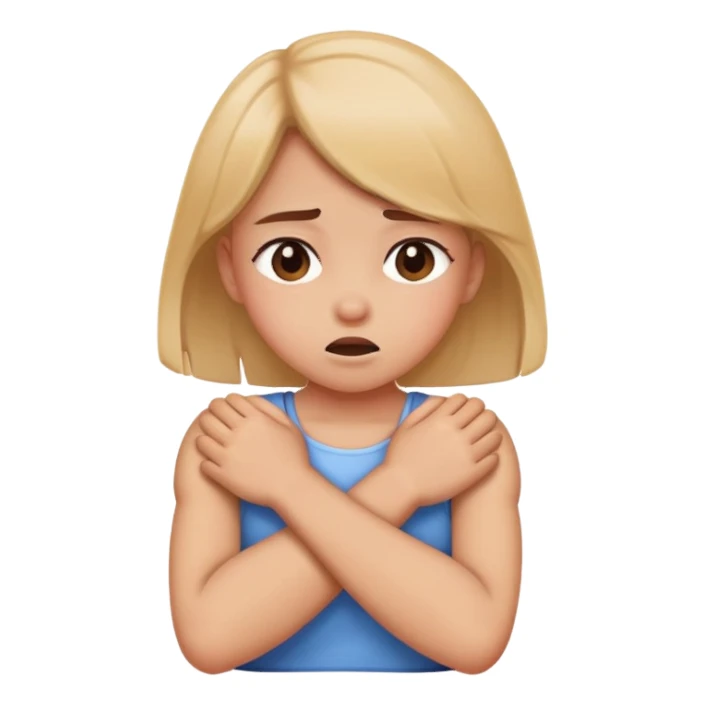 Girl chocking crossing her arms sticker