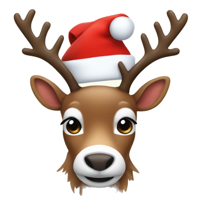 reindeer in santa hat  sticker