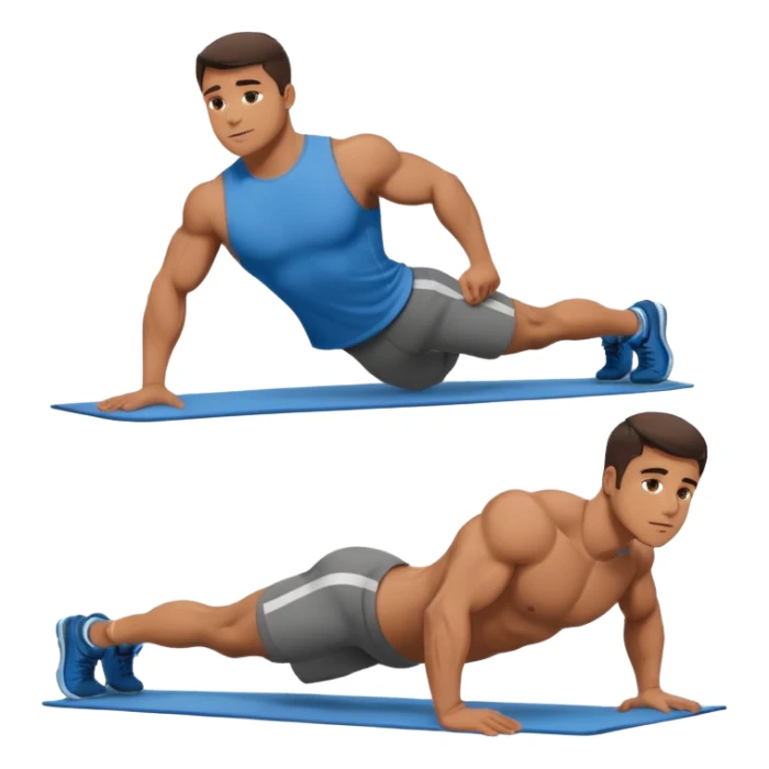guy workout abs shirt on and plank sticker