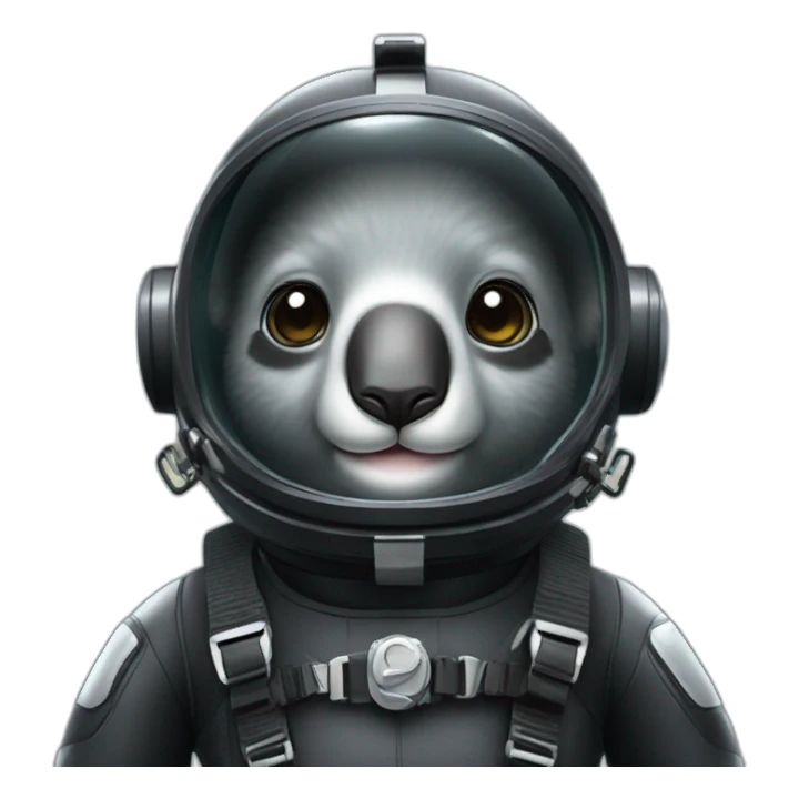 koala in black rubber shiny diving suit sticker