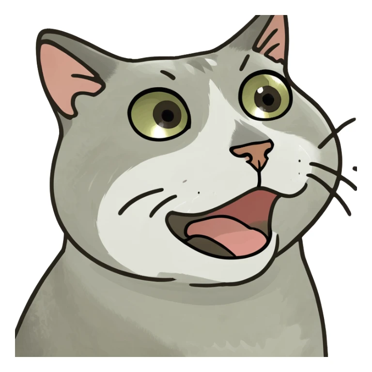 cat making a funny face meme style sticker
