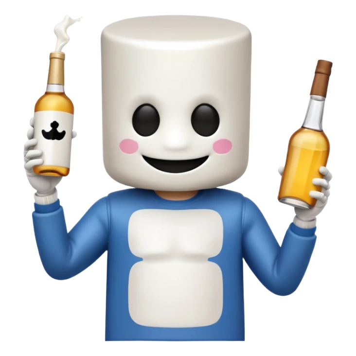 Marshmello holding alcohol sticker