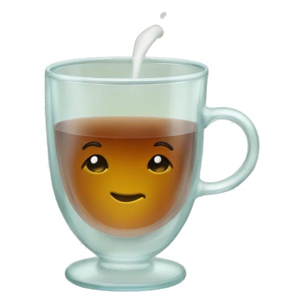 tea in a glass cup sticker