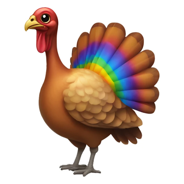 Little rainbow turkey  sticker