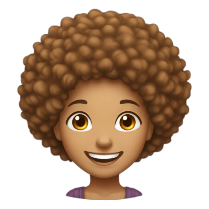 Light skin girl afro orange laugh sticker