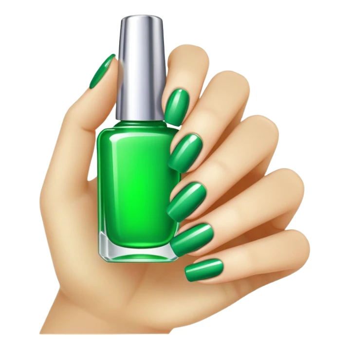 Green nails with gel bottle  sticker