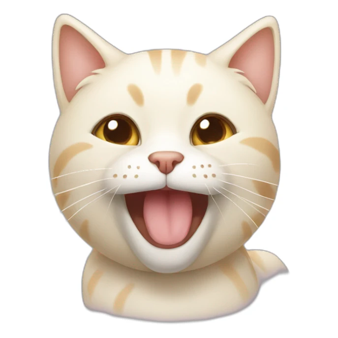 cream cat smiling with his teath sticker