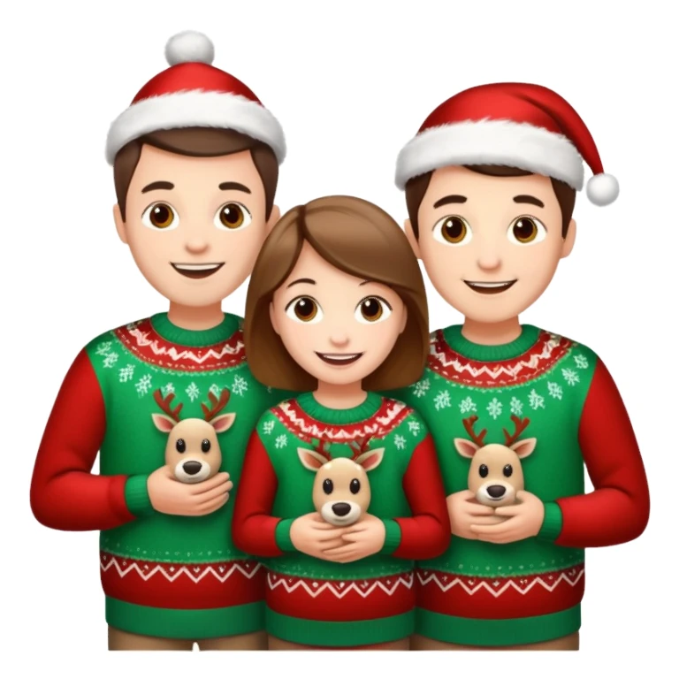 Family in   Christmas dressing sticker