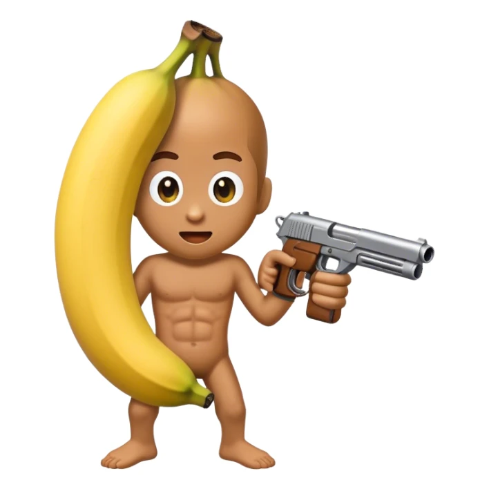 banana with a gun sticker