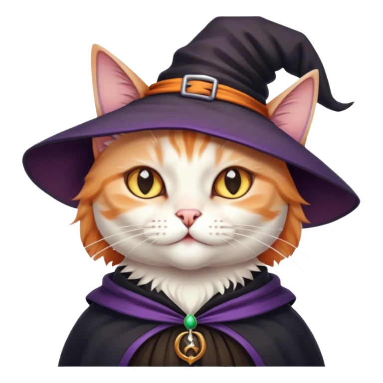 Cat with a witch outfit  sticker