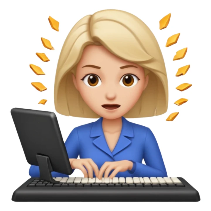 lady smashing head on keyboard sticker